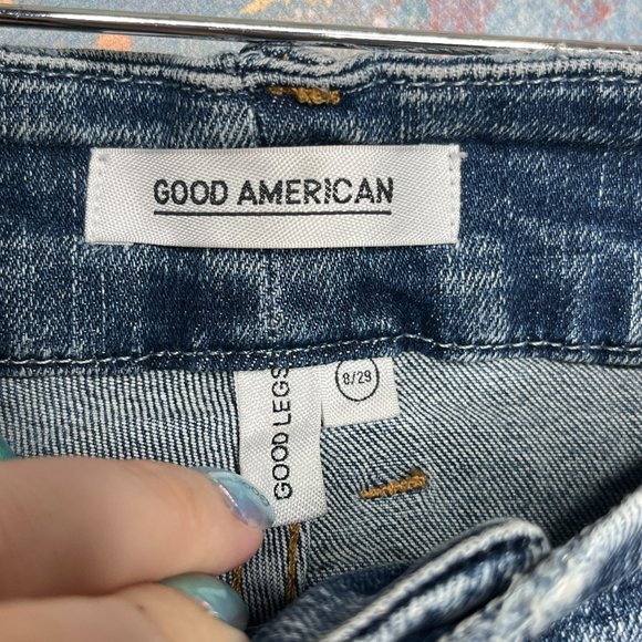 Good American Jeans Size 8/29 Good Legs Skinny Sculpting Distressed Stretchy - Picture 4 of 12